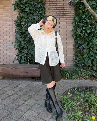 Side-seam almond-toe long boots