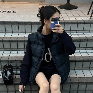 (Unisex) Checkered Padded Vest