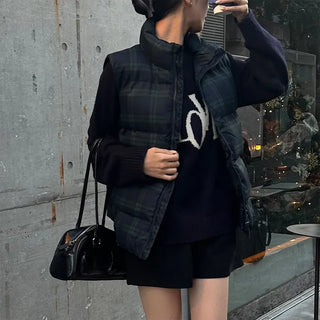 (Unisex) Checkered Padded Vest