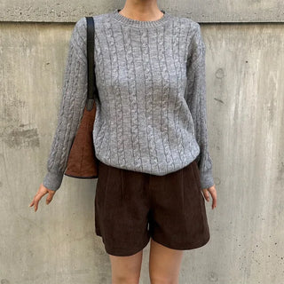 Corduroy banded shorts