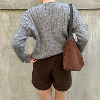 Corduroy banded shorts