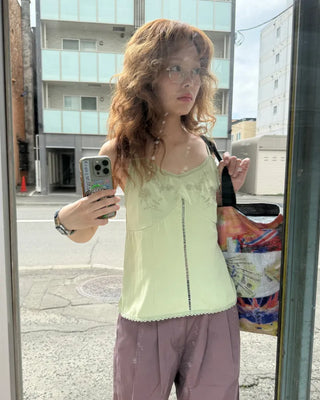 Vintage floral embroidered camisole