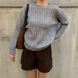 Corduroy banded shorts