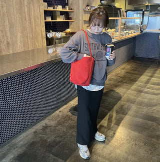 Simple suede tote bag