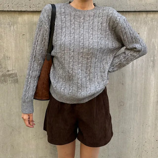 Corduroy banded shorts