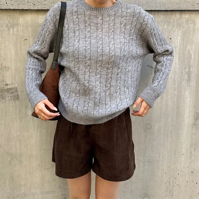 Corduroy banded shorts