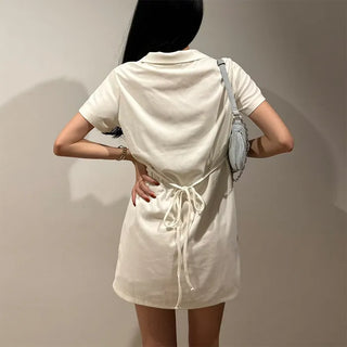 Denim buckle shoulder bag