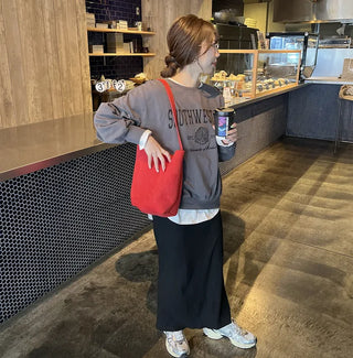 Simple suede tote bag