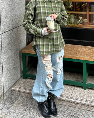 Unique distressed vintage jeans