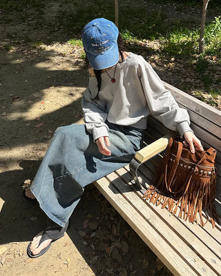 Boat neck sweatshirt