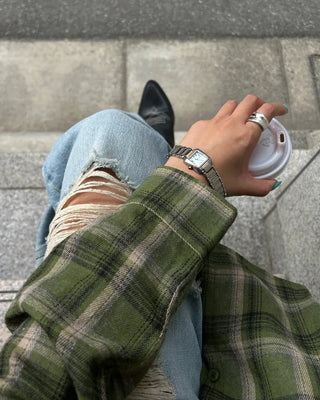 Metal band square handwatch