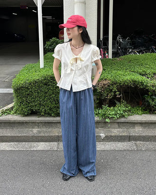 Ribbon string blouse