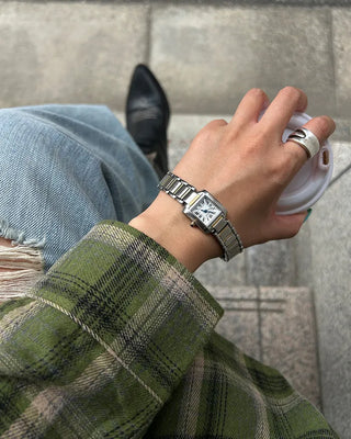 Metal band square handwatch