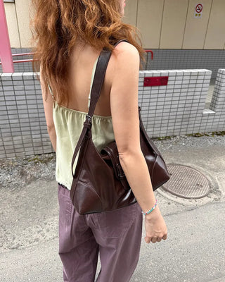 Buckle Leather Shoulder Bag