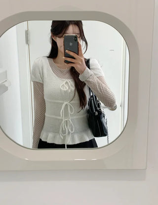Polka Dot See-Through Layered T-Shirt