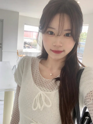 Polka Dot See-Through Layered T-Shirt