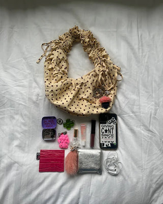 Dot Drawstring Shoulder Bag