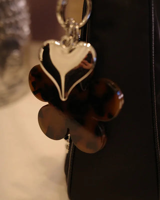 Leopard Flower Mirror Keyring