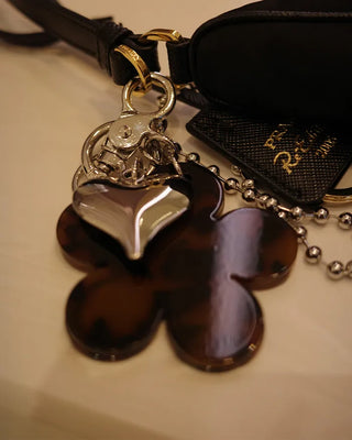 Leopard Flower Mirror Keyring