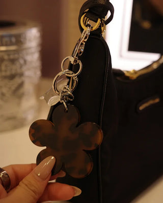 Leopard Flower Mirror Keyring