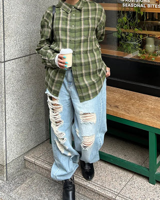 Unique distressed vintage jeans