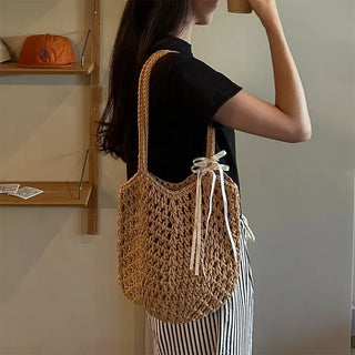 Ribbon short-sleeved cropped T-shirt