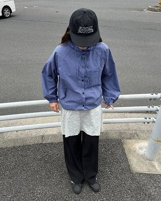 Checkered button hoodie