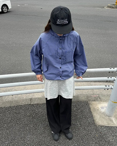 Checkered button hoodie