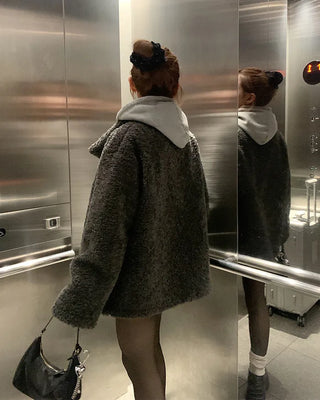 Boa Button Half Coat