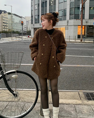Boa Gold Button Point Round Jacket