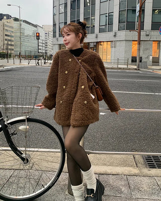 Boa Gold Button Point Round Jacket