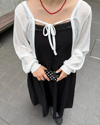 Strappy sheer bolero cardigan