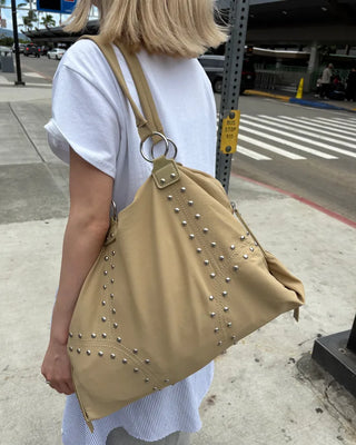 Double rivet line shoulder bag
