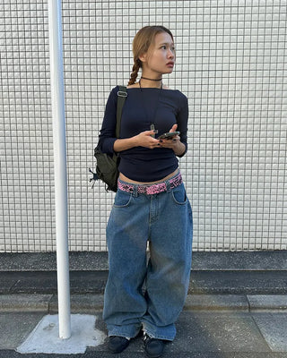 Boat neck cropped sleeve cut and sew