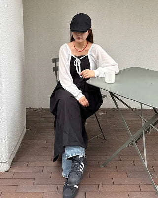 Strappy sheer bolero cardigan