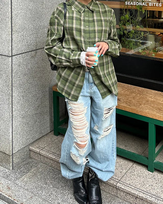 Unique distressed vintage jeans