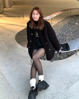 Boa Gold Button Point Round Jacket