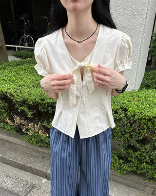 Ribbon string blouse