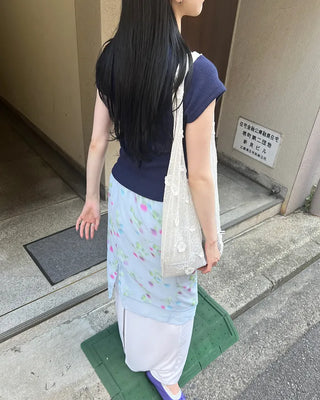 Flower Lace Tulle Tote Bag