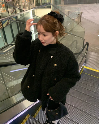 Boa Gold Button Point Round Jacket