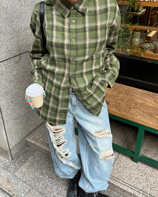 Unique distressed vintage jeans