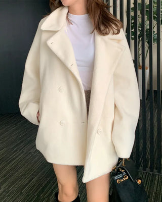 Color Button Half Coat
