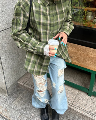 Unique distressed vintage jeans