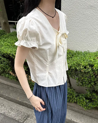Ribbon string blouse