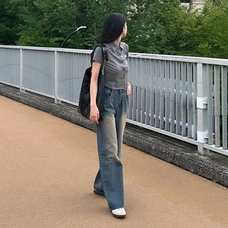 Vintage Wash Wide Denim