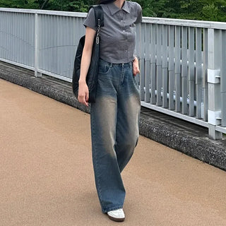 Vintage Wash Wide Denim