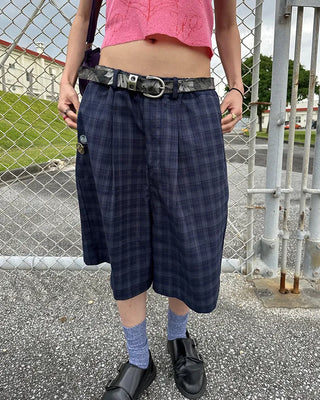 (ORIGINAL) Tartan Check Half Wide Easy Pants