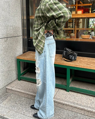 Unique distressed vintage jeans