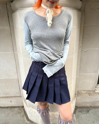 Simple pleated mini skirt
