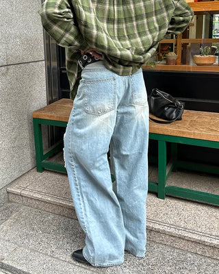 Unique distressed vintage jeans